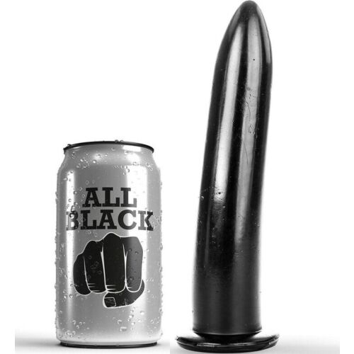 Dildo ALL BLACK 20 CM - Kényelmes behelyezés