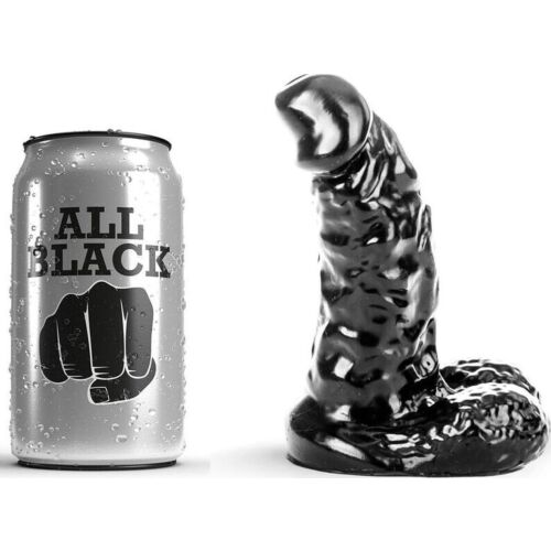 Dildo ALL BLACK 13 CM - Kényelmes és texturált élmény