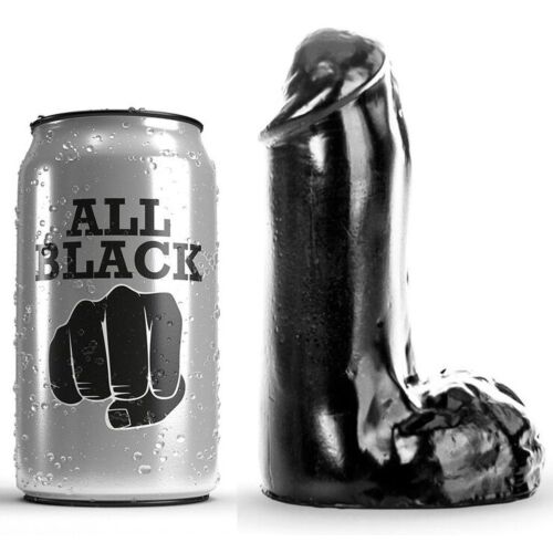 Dildo ALL BLACK 13 CM - Kényelmes kezdőknek