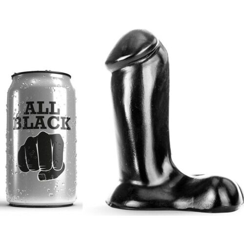 Dildo ALL BLACK 14 CM kényelmes kezdőknek