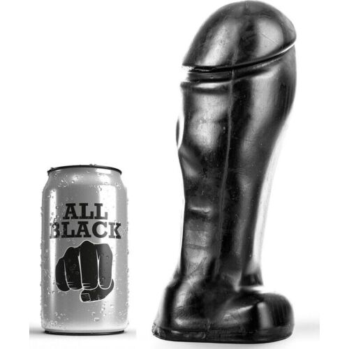 Dildó ALL BLACK 22 cm széles lábujjjal