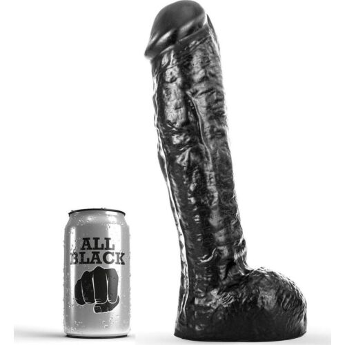 Dildo ALL BLACK 29 CM vastag tengellyel