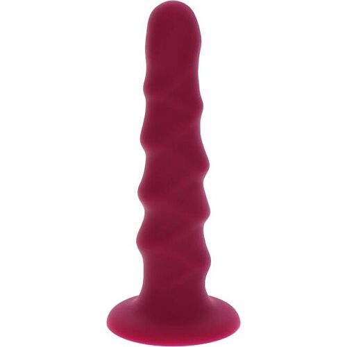 Dildó GET REAL RIBBED 12 CM - Kényeztető ívek és szívó alap