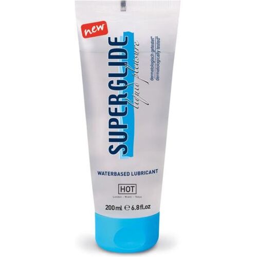 Vízbázisú Lubrikáns HOT SUPERGLIDE 200 ML Hosszantartó Élmény