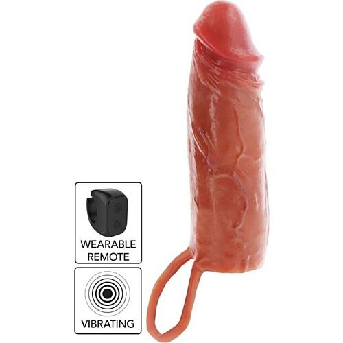 Pénisz hüvely GET REAL 16 cm vibráló síkosítóval