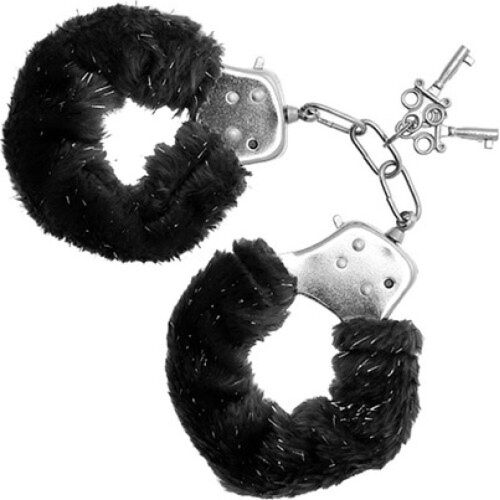 Bilincs S Pleasures Furry Cuffs Black Kellemes Élmény