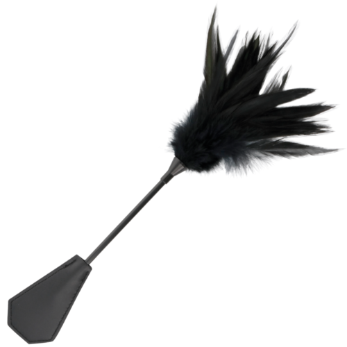 Kütyü DARKNESS SENSATIONS BLACK FEATHER WHIP - Kétoldalú ostor