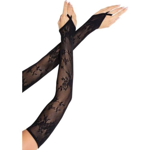 Lingerie kesztyűk LEG AVENUE EXTRA LONG virágmintás