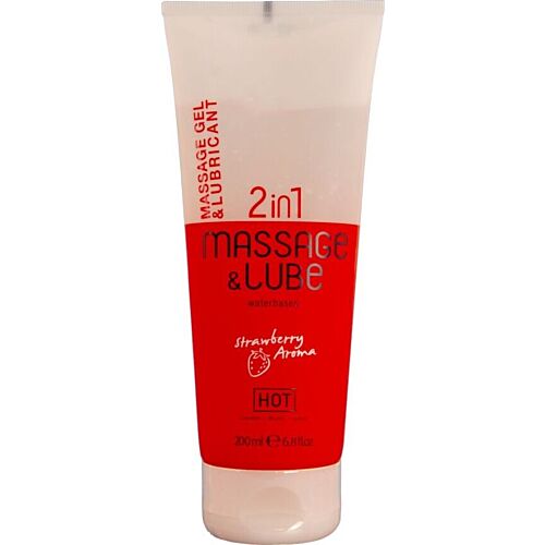 Masszázs gél HOT 2in1 Eper 200 ml