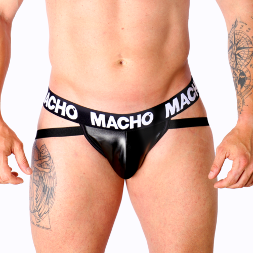Jockstrap MACHO UNDERWEAR MX25NC fekete bőrhatású