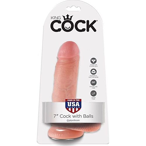 Dildo KING COCK 7 - Valósághű élmény részletes kidolgozással