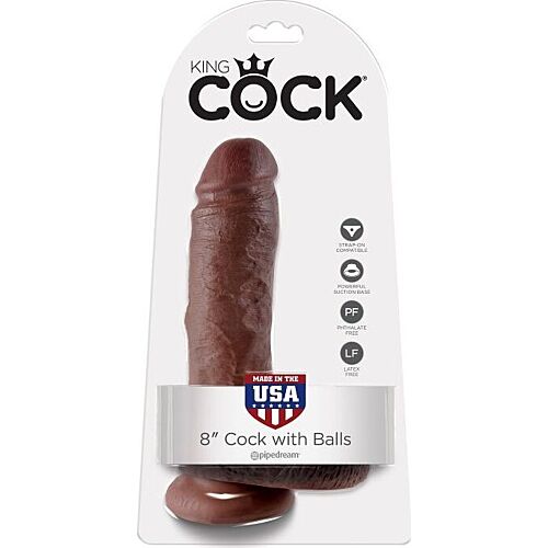Dildo King Cock 8" valósághű érzéssel és tapadó talppal