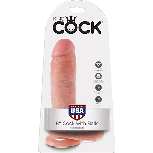 Dildo KING COCK 8 20.3 cm | Valósághű tapasztalat