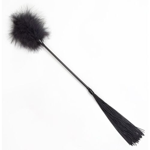 BDSM ostor SECRETPLAY DUSTER + BLACK WHIP kettős funkcióval