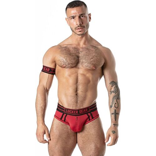 Férfi jockstrap alsó LOCKER GEAR SPORT MESH piros L