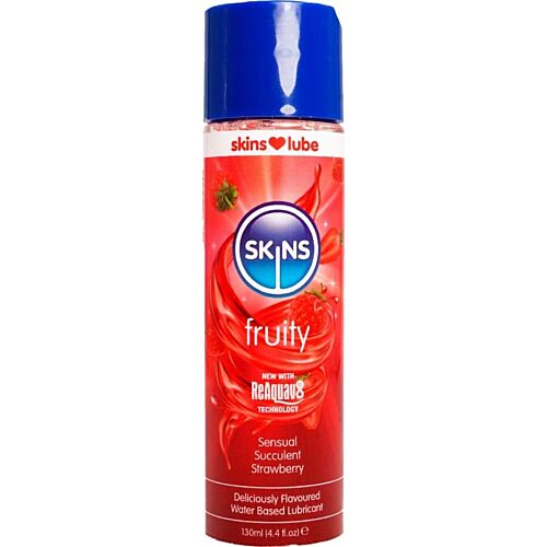 Lubrikáns SKINS eper ízű 130 ML - ízletes élmény