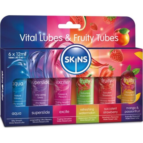 Lubrikáló készlet SKINS Vital & Fruity 6 x 12 ML