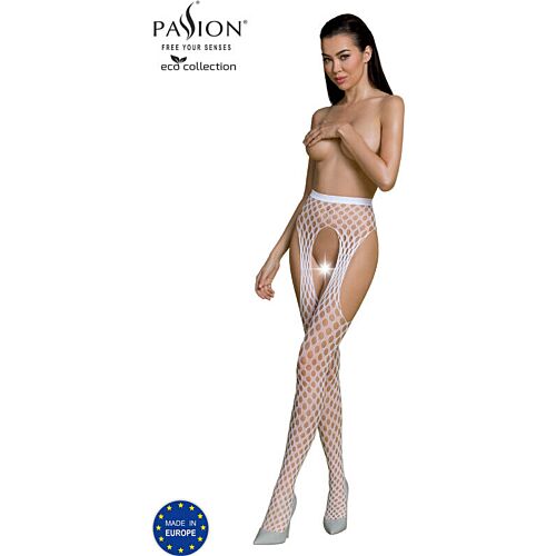 Bodystocking PASSION ECO COLLECTION S003 fehér