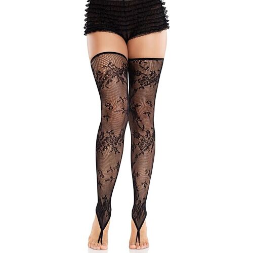 Harcművészeti harisnya LEG AVENUE Floral Lace virágos csipke