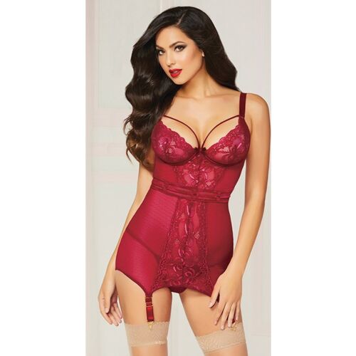 Minivestido 2PC CHEMISE SET WINE S állítható pántokkal