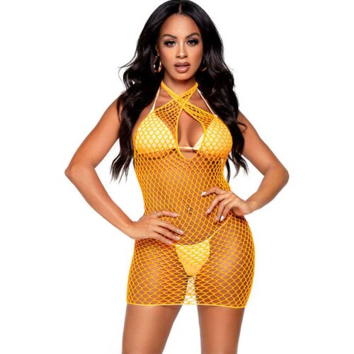 Szexi ruha LEG AVENUE NET CROSSED DRESS