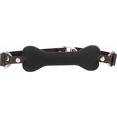 Gag KINK COLLAR & GAG BLACK BONE 12 CM