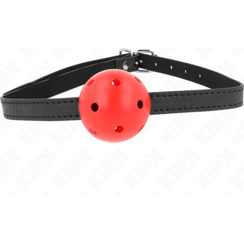 Gag KINK COLLAR & GAG SIMPLICITY RED BREATHABLE