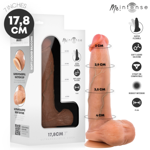 Dildo MR. INTENSE BRUCE S 17.8 cm, 4 cm átmérővel
