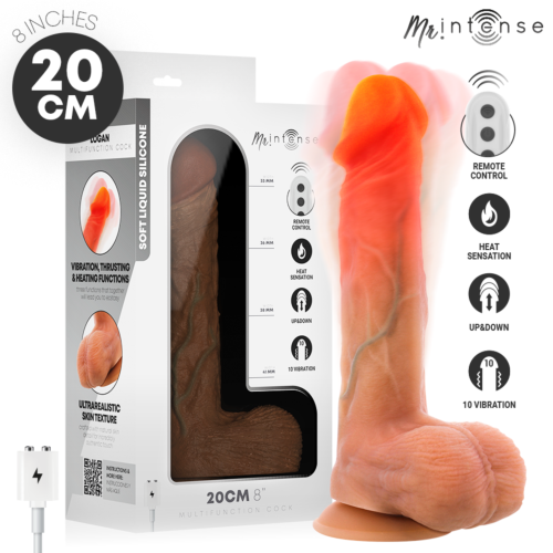 Vibrátor MR. INTENSE Logan 20 cm, távirányítós és melegítő funkcióval