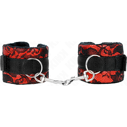 Kézi bilincs KINK WRIST RESTRAINT vörös/fekete színben