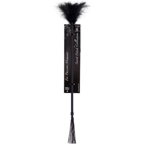 BDSM ostor SECRETPLAY DUSTER + BLACK WHIP kettős funkcióval