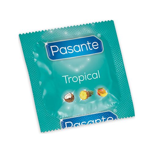 Kondom PASANTE Tropical 144 db - Mangó, Ananász és Kókusz