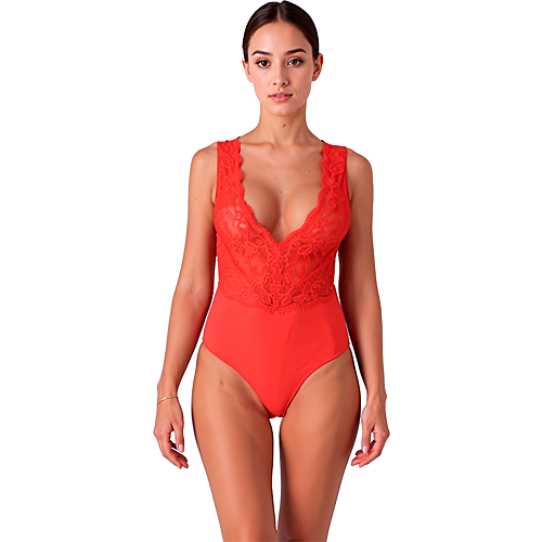 Bodysuit PASSION WOMAN TEDDIES EVALIE L/XL érzéki csipkével