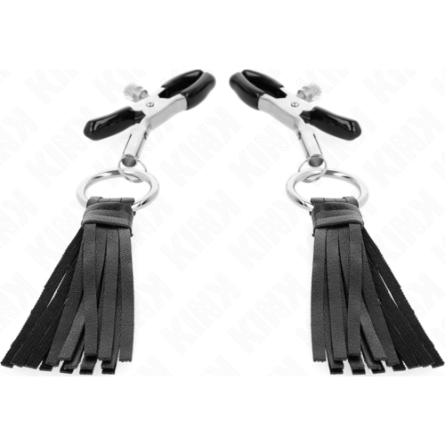 Pezonápolás KINK - LEATHERETTE TASSEL NIPPLE CLAMPS 6 CM