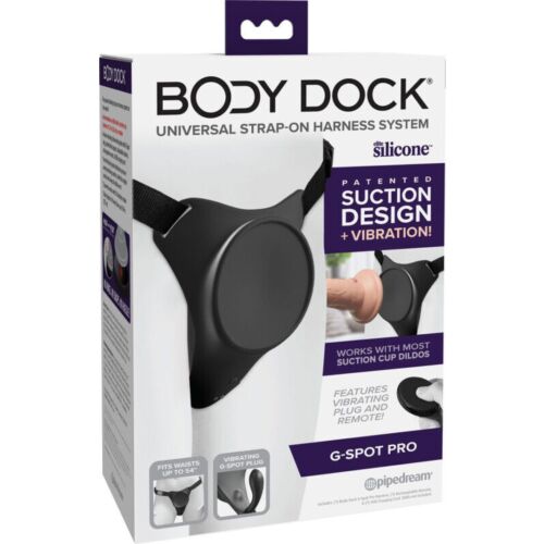 Hordozható arnés PIPEDREAMS Body Dock G-Spot Pro vibrációval