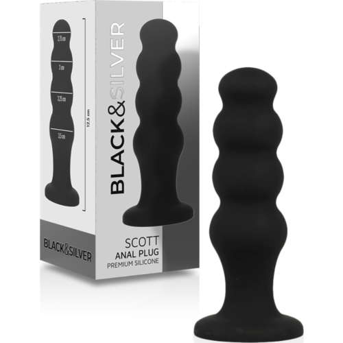 BDSM Anális Plug BLACK&SILVER SCOTT prémium szilikon