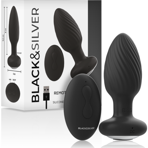 BDSM Anális Plug BLACK&SILVER Welss Távirányítóval