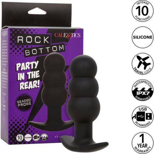 Anal Plug CALEXOTICS ROCK BOTTOM 10 rezgéssel és golyókkal