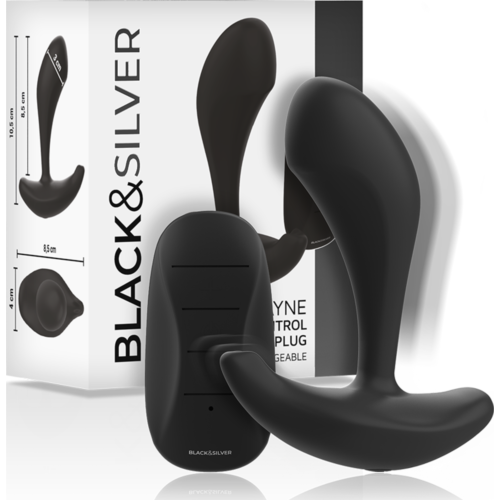 BDSM anális plug BLACK&SILVER Dwayne távirányítóval