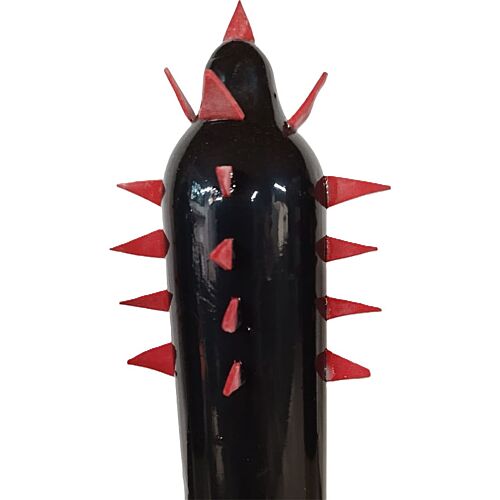 Vicces óvszer CONDOMERIE Handpainted Black Cactus XL
