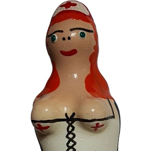Vicces óvszer CONDOMERIE Nurse Redhead kézzel festett