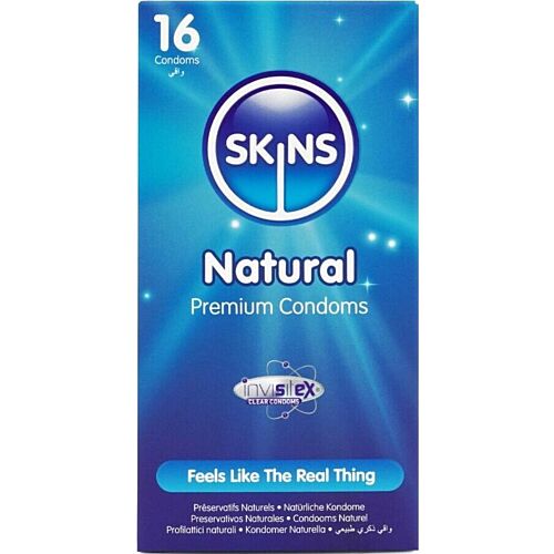 Kondom SKINS Natural 16 db extra kenőanyaggal