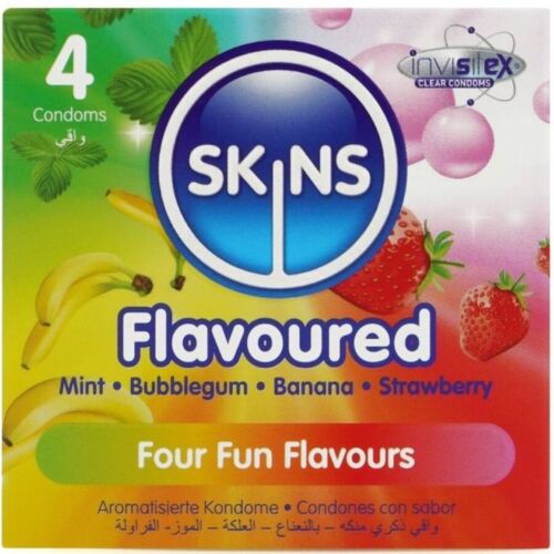 Óvszer SKINS MULTI FLAVORS PACK 4 ízesített óvszerek