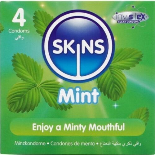 Kondom SKINS Mint 4 db – Frissítő menta íz