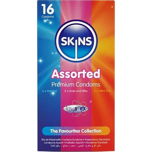 Kondom SKINS Assorted 16 darabos változatos csomag