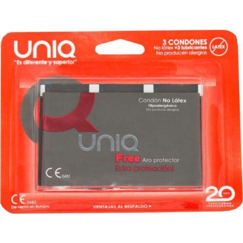 Kondom UNIQ Free latexmentes 3 db-os csomagban