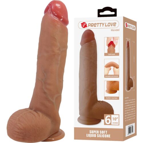 Dildo PRETTY LOVE MENDEL 25,5 cm-es vákuum tapadókoronggal