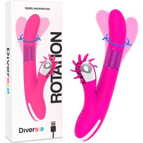Rabbit vibrátor DIVERSIA BUNNY ROTATION 24 CM