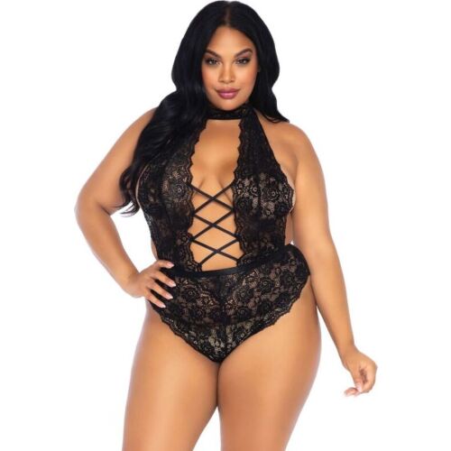 Virágos Csipkés Crotchless Teddy — Leg Avenue Teddies