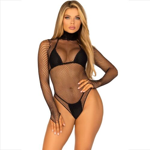 Bodysuit Leg Avenue Teddy High Neck hosszú ujjakkal